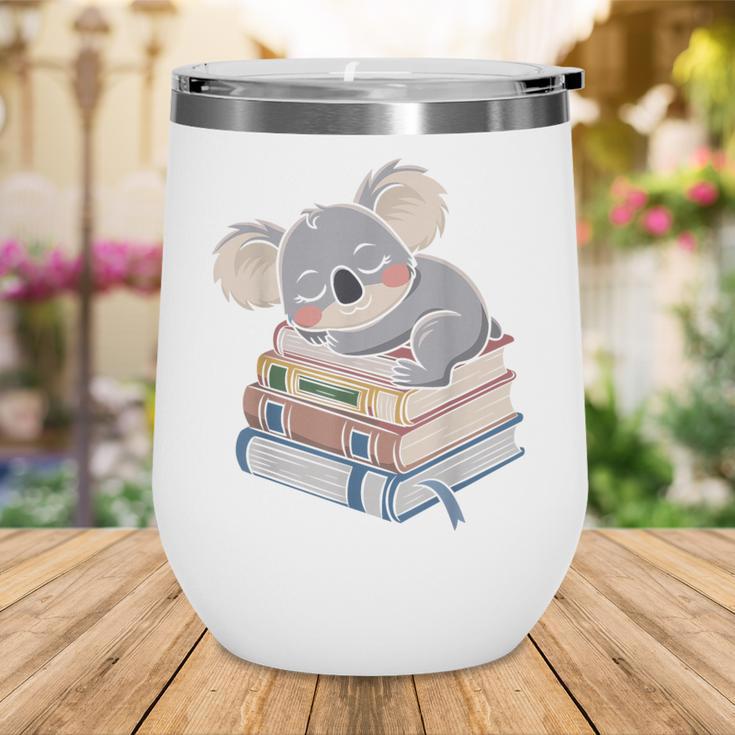 Koala Reading Book Pajama Sleep Wine Tumbler