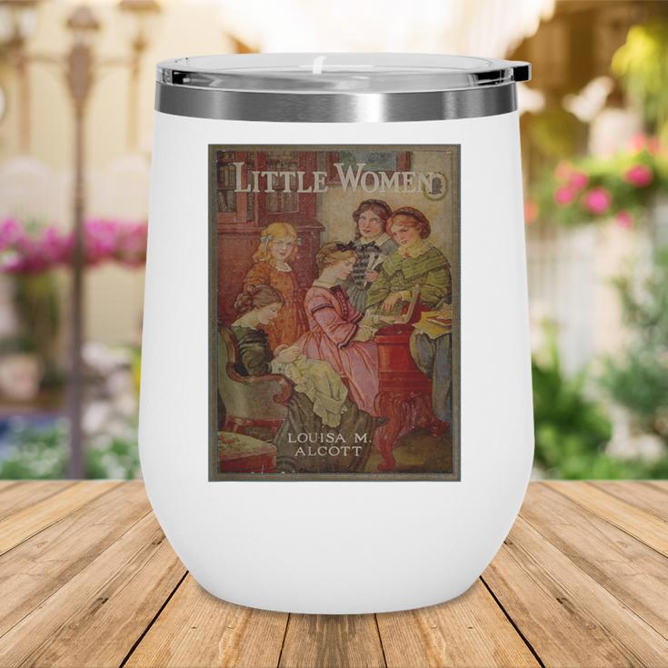 Louisa May Alcott Coming Of Age Novel Little Women Book Cover Small Wine Tumbler Louisa May Alcott Coming Of Age Novel Little Women Book Cover Small Wine Tumbler