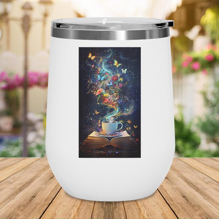 Magical Book Floral Coffee Books Nature Fantasy Wine Tumbler