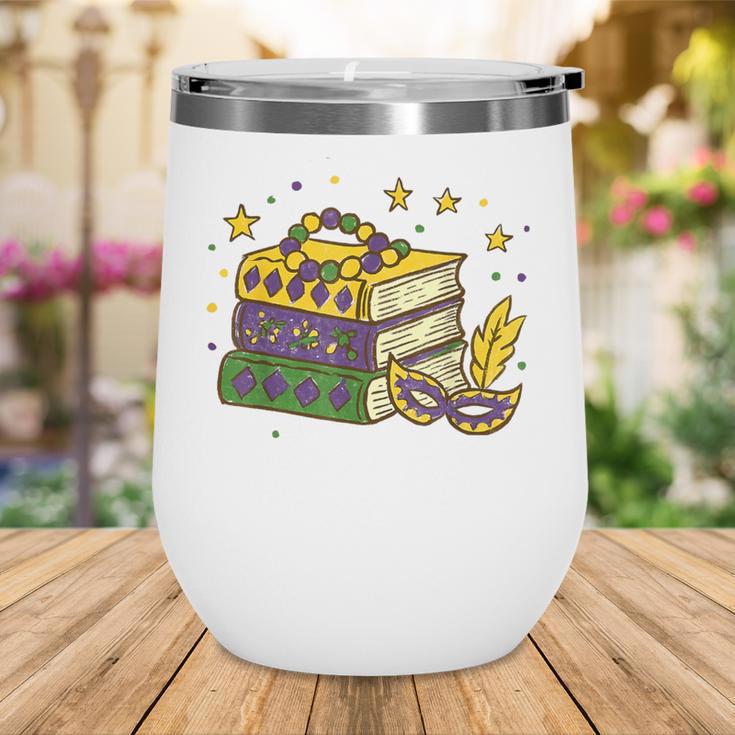 Mardi Gras Book Lover Reading Reader Men Women Kids Wine Tumbler