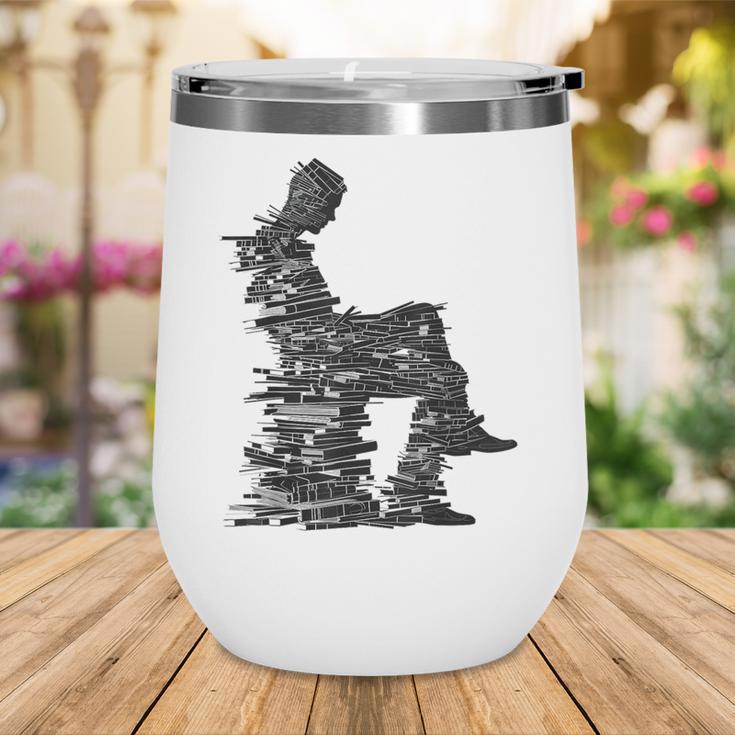 Men Pixel Art Geometric Book Human Drawing Graphic Men Wine Tumbler