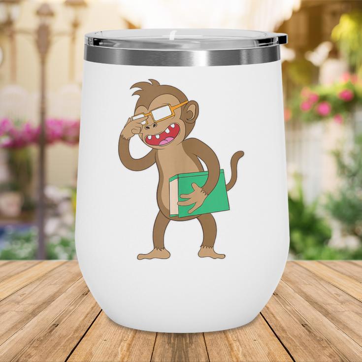 Monkey With a Book Wine Tumbler Monkey With a Book Wine Tumbler