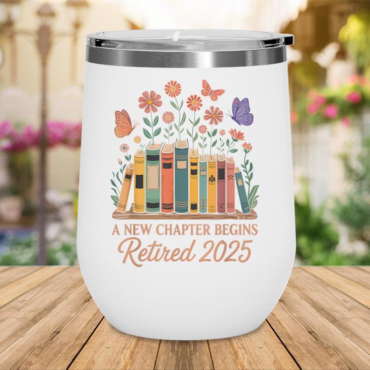 A New Chapter Begins Retired 2025 Books Flowers Wine Tumbler