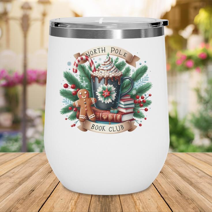 North Pole Book Club Books Reading Mug Gingerbread Wine Tumbler