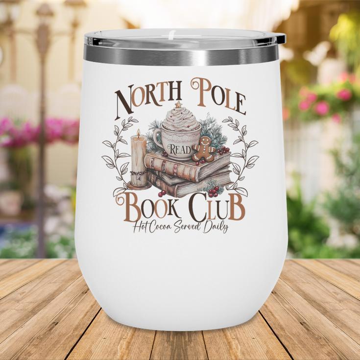 North Pole Book-Club Hot Cocoa Served Daily Christmas Book Wine Tumbler North Pole Book-Club Hot Cocoa Served Daily Christmas Book Wine Tumbler