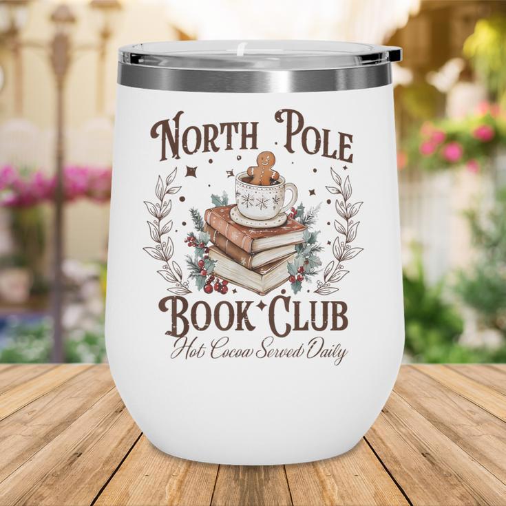 North Pole Book Club Hot Cocoa Served Daily Librarian Xmas Wine Tumbler