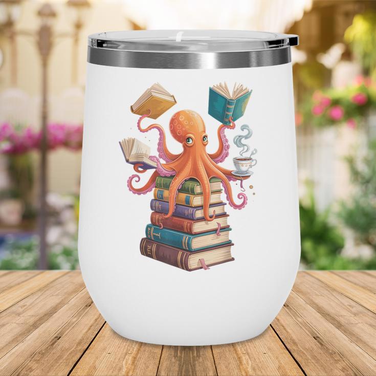 Octopus Book Reading Book Reader Ocean Octopus Wine Tumbler