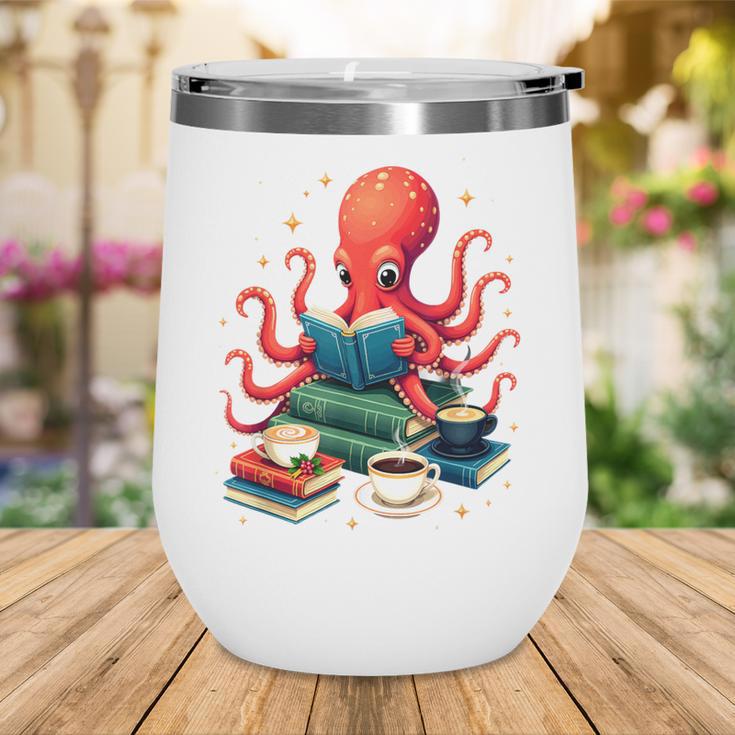 Octopus Reading Books Tea Coffee Wine Tumbler