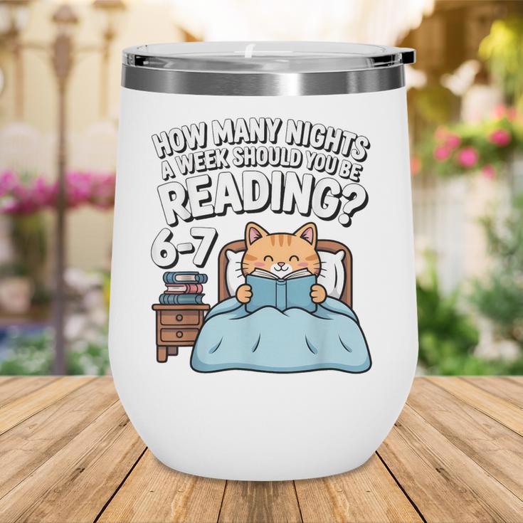 Orange Cat Reading Book 67 Six Seven Meme Wine Tumbler