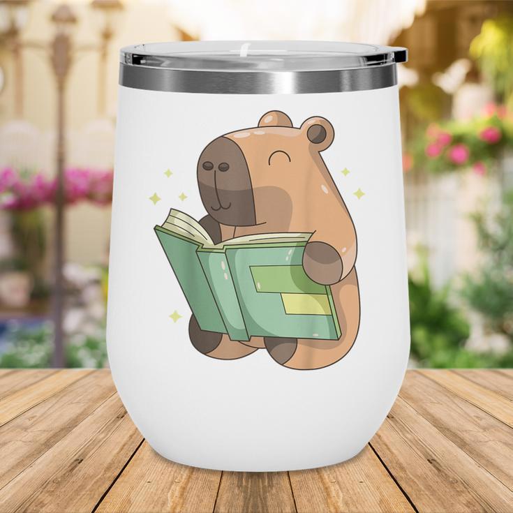 Pet Capybara Is Reading Library Capy Word Book Day Teacher Men Women Kids Wine Tumbler