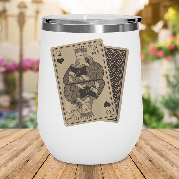 Queen Of Books Playing Card Aesthetic For Book Lovers Premium Tri-Blend Wine Tumbler