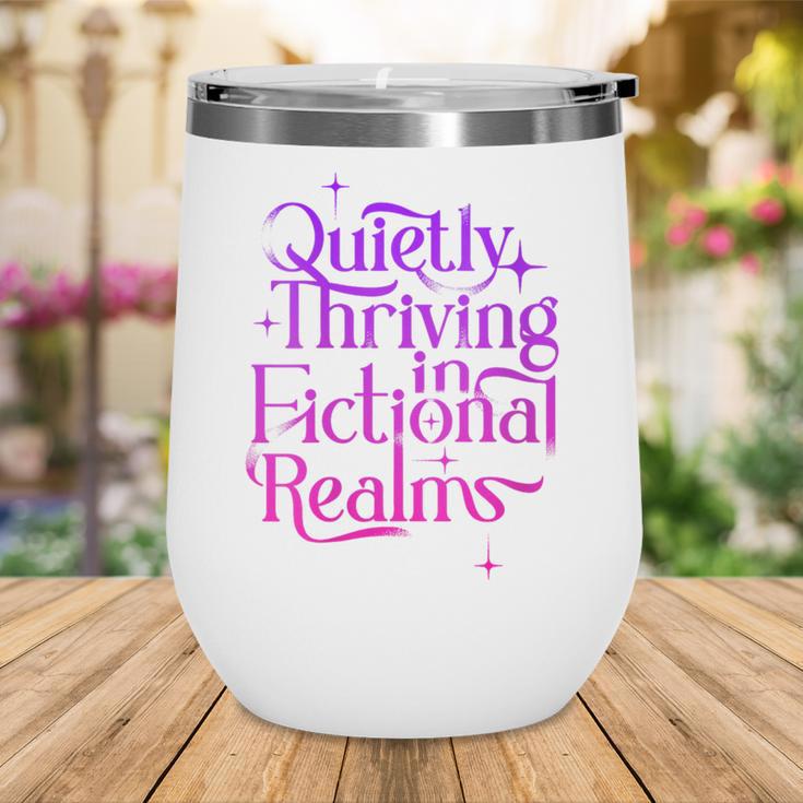 Quietly Thriving In Fictional Realms Book Lovers Wine Tumbler