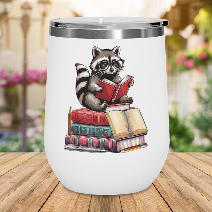 Raccoon Reading Books Matching Bookworm Readers Librarian Wine Tumbler