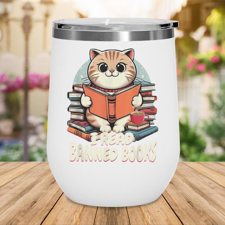 I Read Banned Books Shirt Cat Lover Bookworm Reader Men Women Kids Wine Tumbler