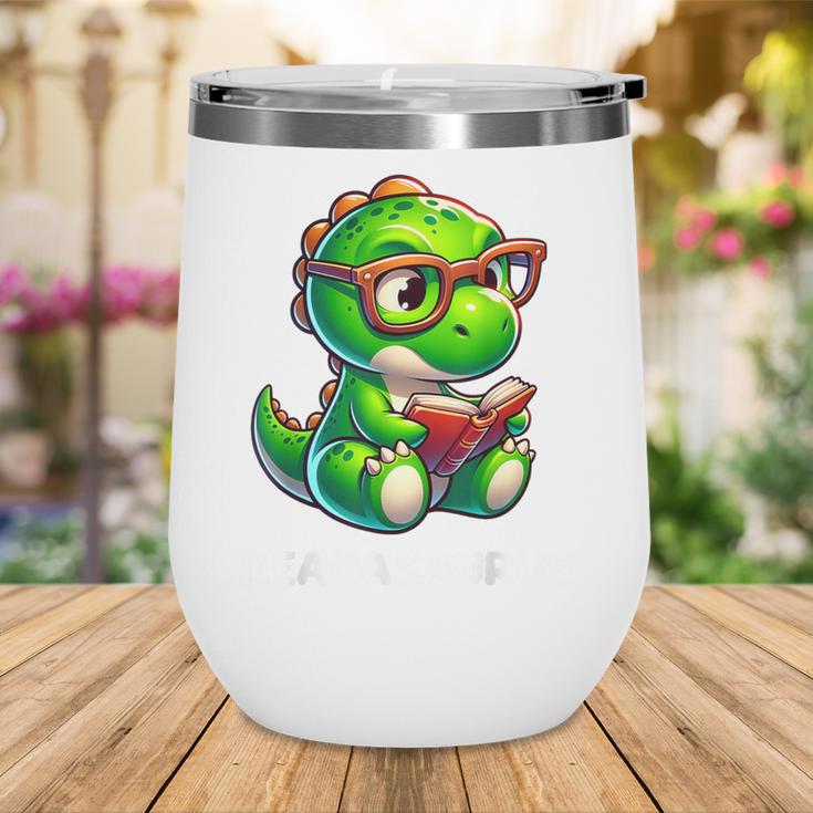 Readasaurus Reading Dinosaur Book Reader Bookworm Wine Tumbler