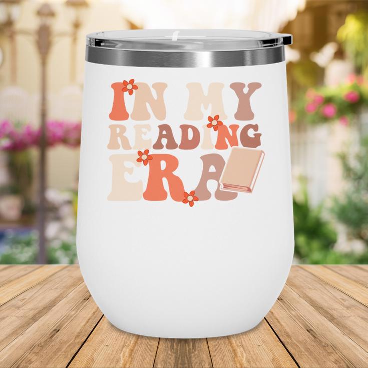 In My Reading Era Groovy Book Lovers Library Reading Women Wine Tumbler