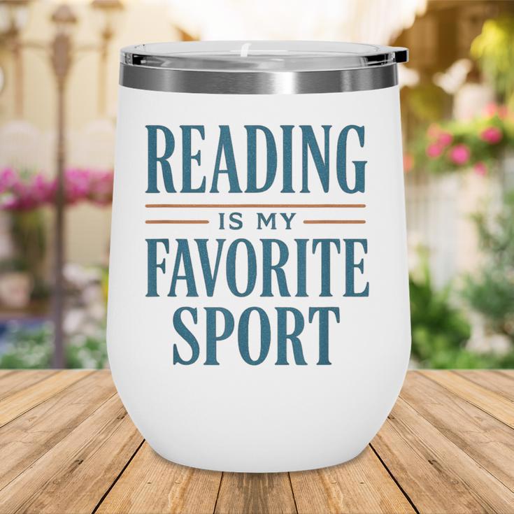 Reading Is My Favorite Sport Literary Book Lover Typography Wine Tumbler