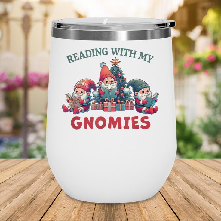 Reading With My Gnomies Reading Book Christmas Wine Tumbler Reading With My Gnomies Reading Book Christmas Wine Tumbler