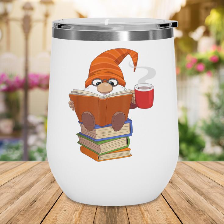 Reading Lover Book Graphic Gnome Wine Tumbler