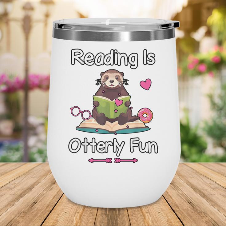 Reading Is Otterly Fun Sea Otter Book Loving Librarian Wine Tumbler