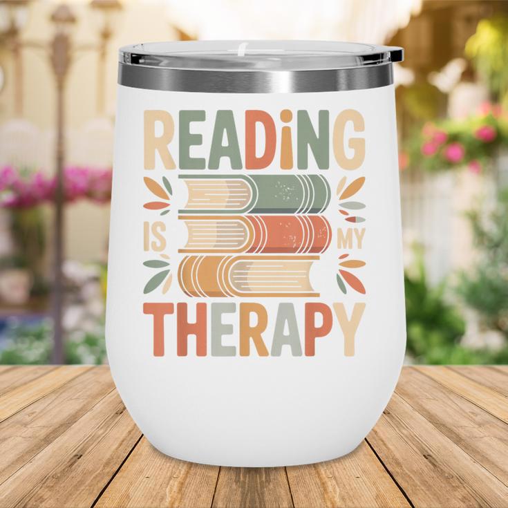 Reading Is My Therapy Book Lover Wine Tumbler