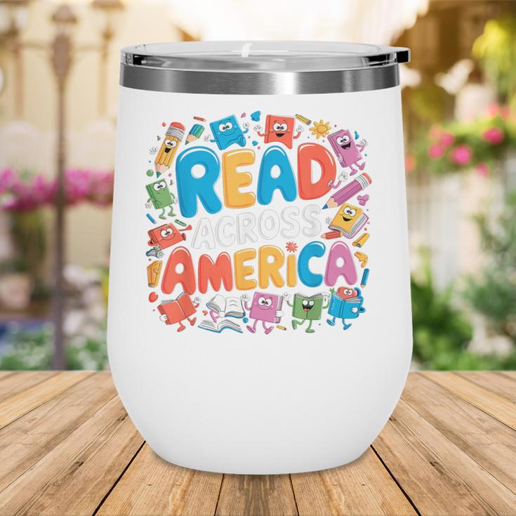 Reads Across Tee America Books Reader Reading Teacher Wine Tumbler
