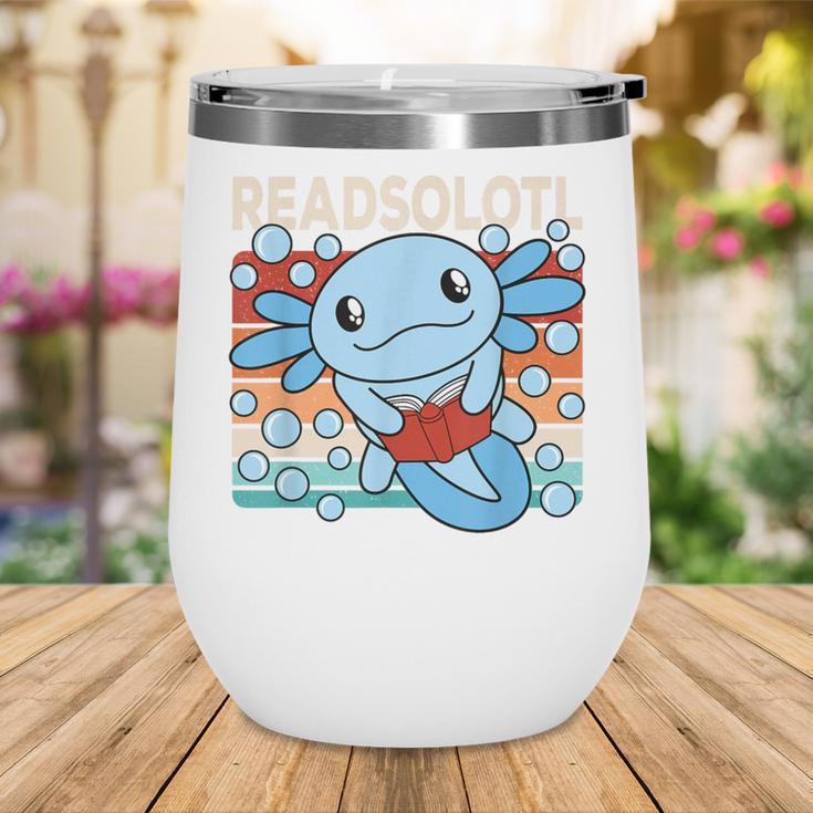 Readsolotl Blue Kawaii Axolotl Book Lover Reading Retro Wine Tumbler Readsolotl Blue Kawaii Axolotl Book Lover Reading Retro Wine Tumbler