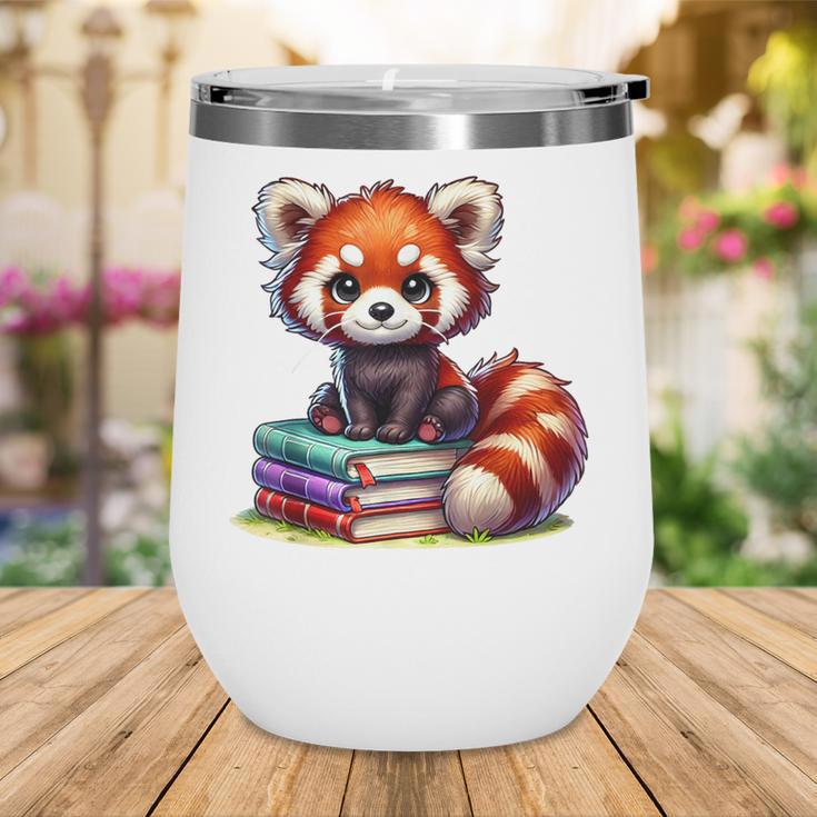 Red Panda Books Lover Reading Bookworm Wine Tumbler