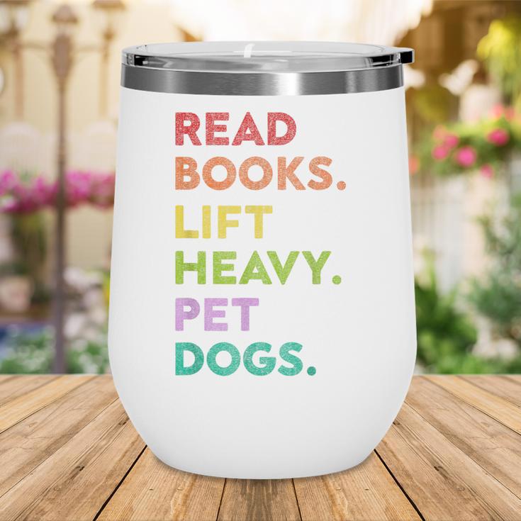 Retro Read Books Lift Heavy Pet Dogs Gym Book Lover Wine Tumbler