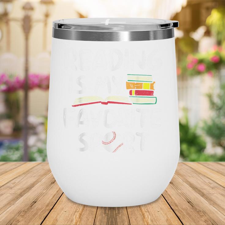 Retro Reading Is My Favorite Sport Baseball World Book Day Wine Tumbler Retro Reading Is My Favorite Sport Baseball World Book Day Wine Tumbler