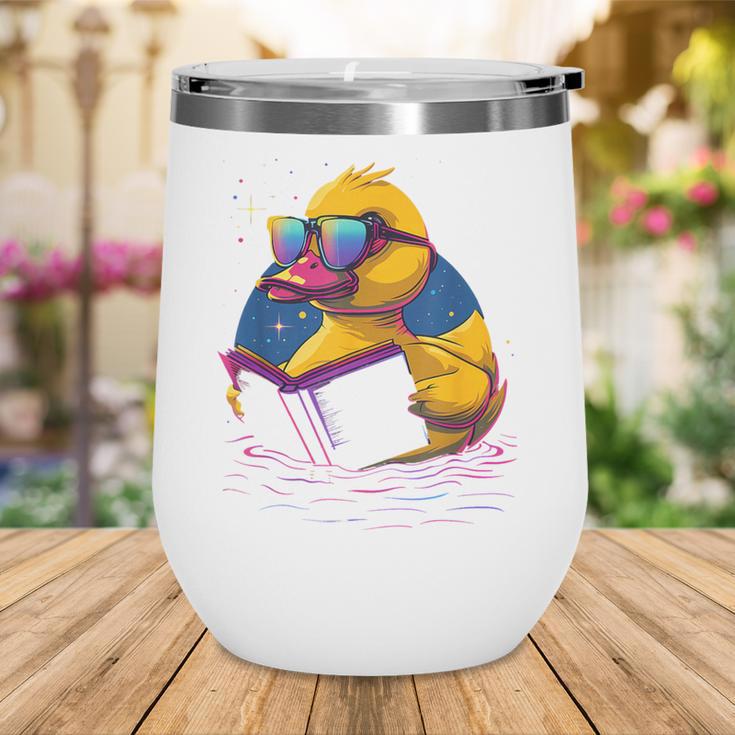 Rubber Duck Rubber Duckie Reading Book Rubber Duckling Wine Tumbler