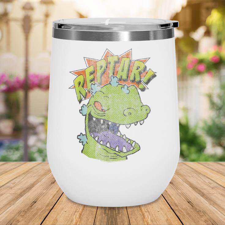 Rugrats Reptar Distressed Comic Book Style Cartoon Wine Tumbler