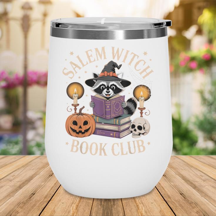 Salem Witch Book Club Bookish Halloween Raccoon Witchcraft Wine Tumbler