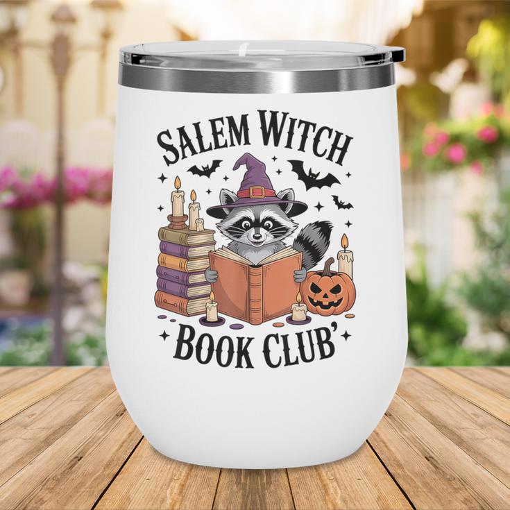 Salem WItch Book Club Halloween Raccoon Witch Reading Book Wine Tumbler Salem WItch Book Club Halloween Raccoon Witch Reading Book Wine Tumbler