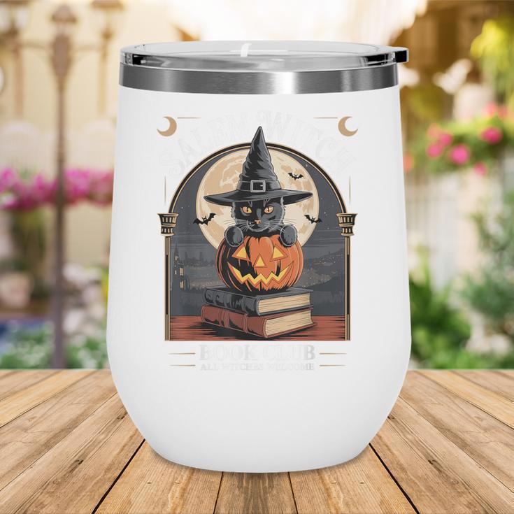 Salem Witch Book Club All Witches Welcome Halloween Reading Wine Tumbler