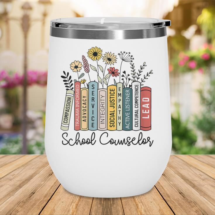 School Counselor Wildflower Book School Counseling Life Wine Tumbler