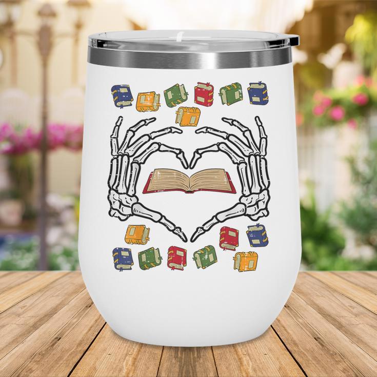 Skeleton Heart Read Reading Book Librarian Halloween Women Wine Tumbler Skeleton Heart Read Reading Book Librarian Halloween Women Wine Tumbler