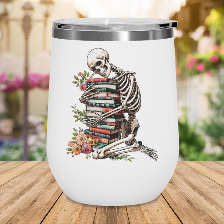 Skeleton Reading Book Halloween Bookworm Bibliophile Reader Wine Tumbler Skeleton Reading Book Halloween Bookworm Bibliophile Reader Wine Tumbler