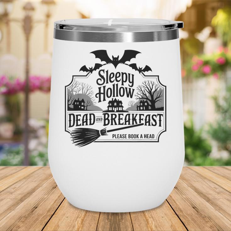 Sleepy Hollow Dead And Breakfast Please Book A Head Wine Tumbler
