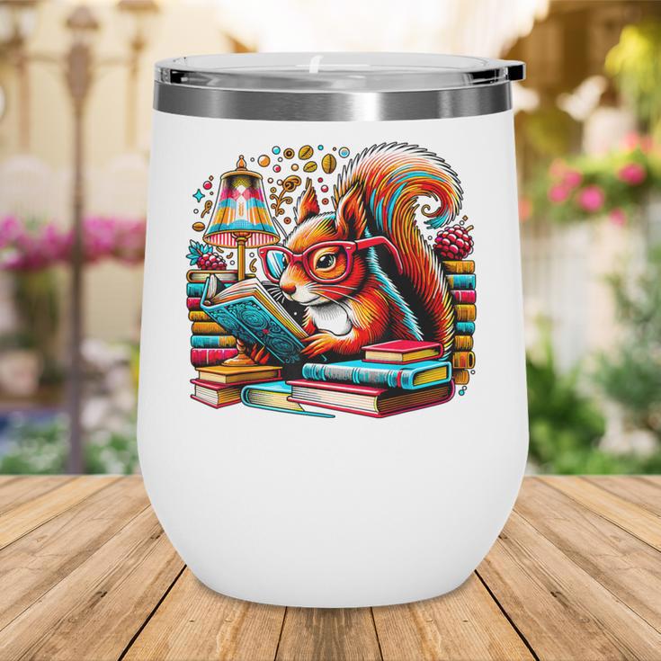 Squirrel Reading a Book Lover Bookworm Wine Tumbler