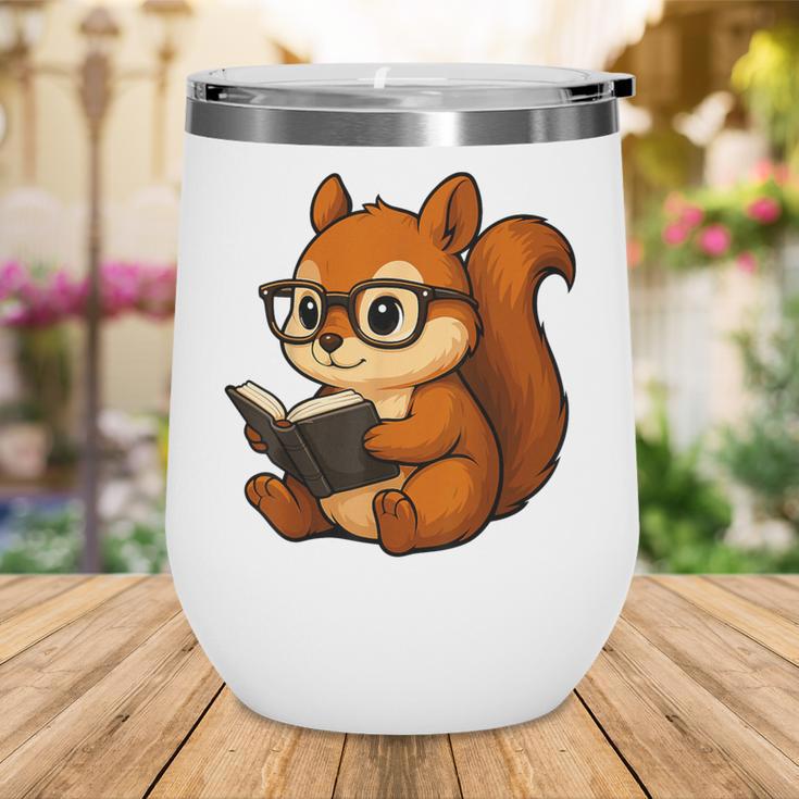 Squirrel Reading Book Lover Wine Tumbler Squirrel Reading Book Lover Wine Tumbler