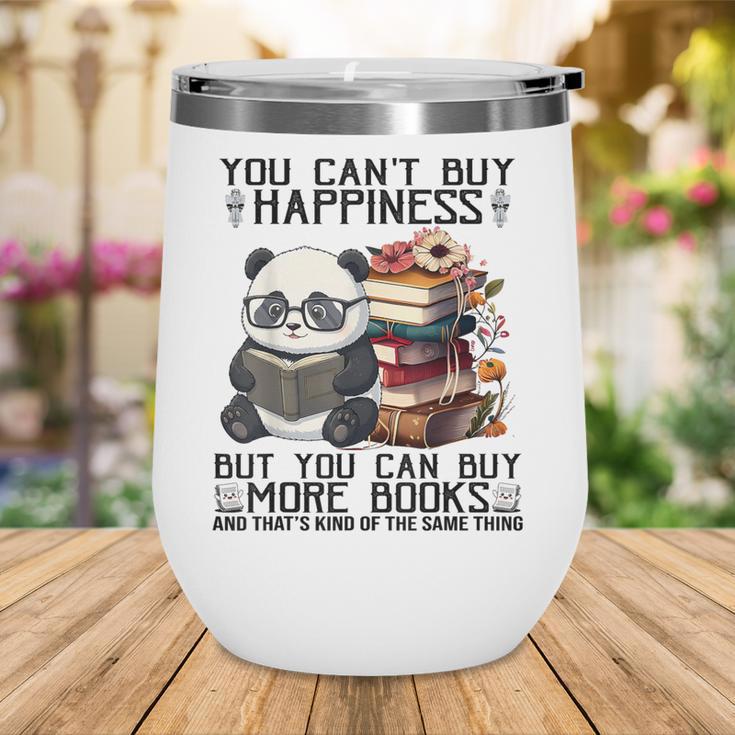 Teacher Bookworm Book Lover Panda Reading Book Librarian Tee Wine Tumbler