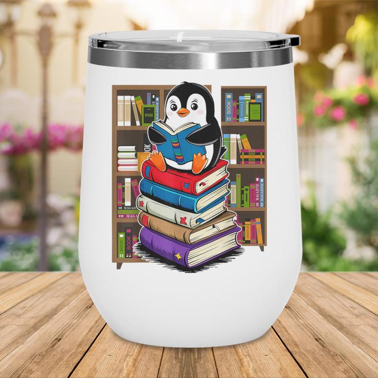 Teacher Librarian Kawaii Penguin Book Lover Penguin Wine Tumbler