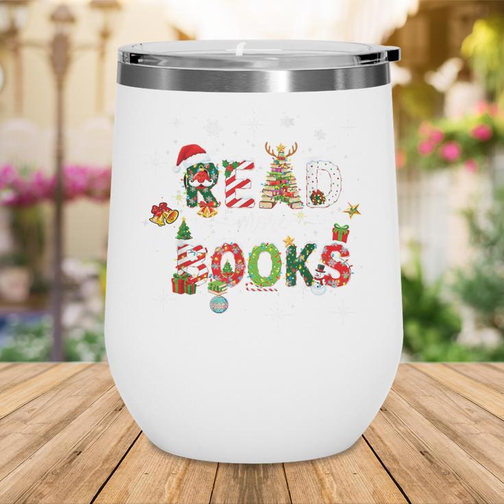 Teacher Read More Books Christmas Reading Bookworm Librarian Wine Tumbler