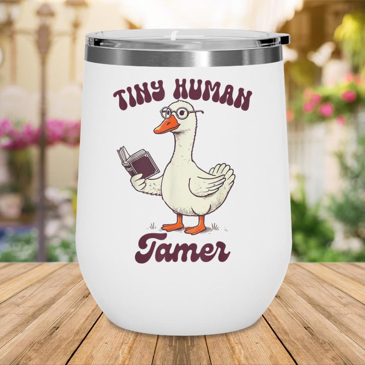 Teacher Silly Goose Reading Book Teaching Tiny Human Tamer Wine Tumbler Teacher Silly Goose Reading Book Teaching Tiny Human Tamer Wine Tumbler