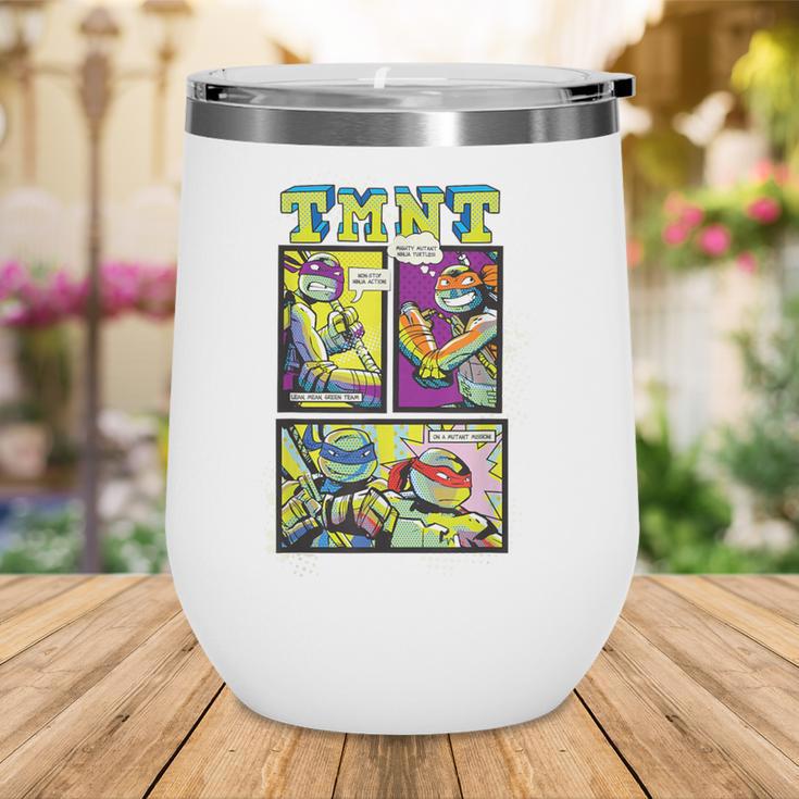 Teenage Mutant Ninja Turtles Retro Neon Comic Book Panels Wine Tumbler