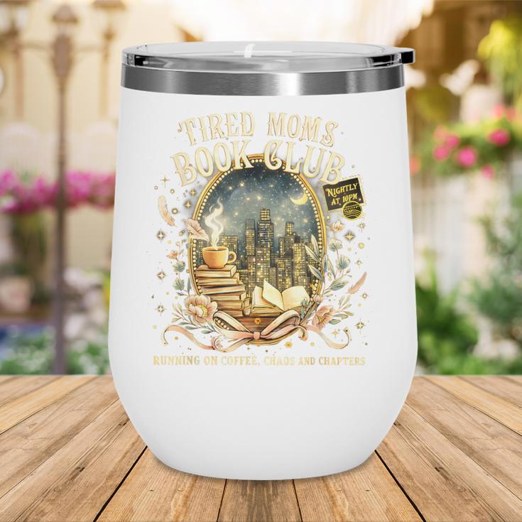 Tired Moms Book Club Cozy Night Coffee Reading Cat Wine Tumbler