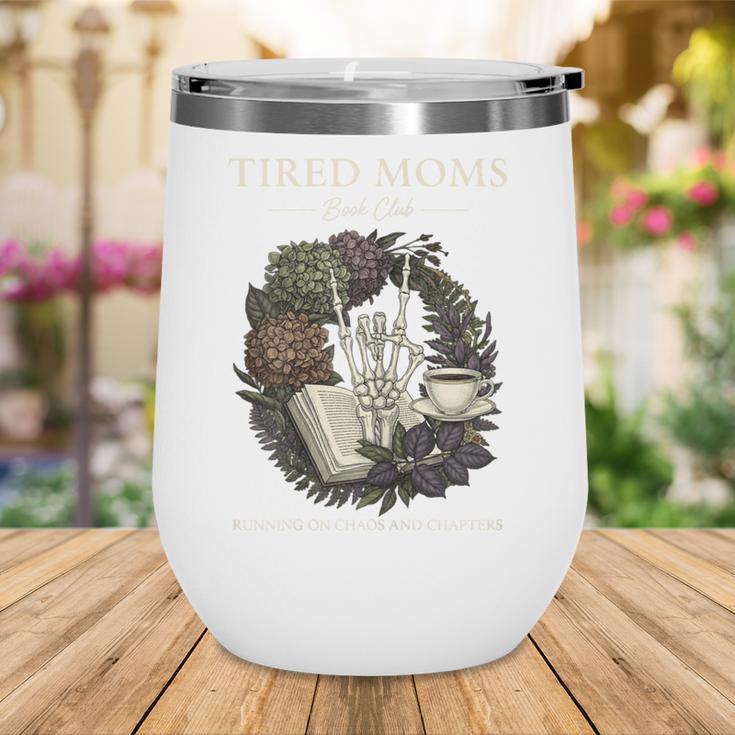 Tired Moms Book Club Dark Floral Coffee Skeleton Wine Tumbler Tired Moms Book Club Dark Floral Coffee Skeleton Wine Tumbler
