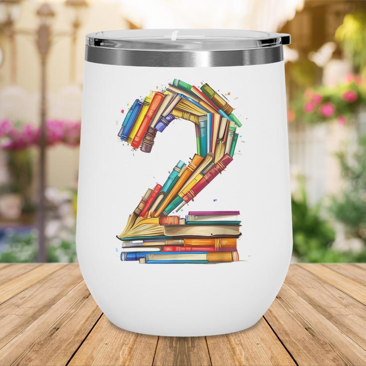 Toddler 2nd Birthday Books Themed 2 Year Old Boys Kids Girls Wine Tumbler