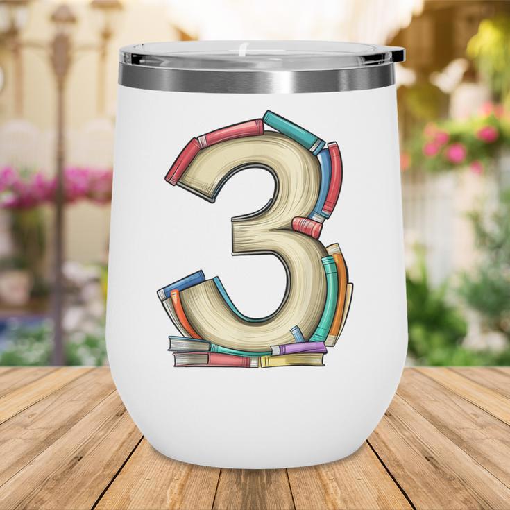 Toddler 3rd Birthday Books Themed 3 Year Old Boys Kids Girls Wine Tumbler